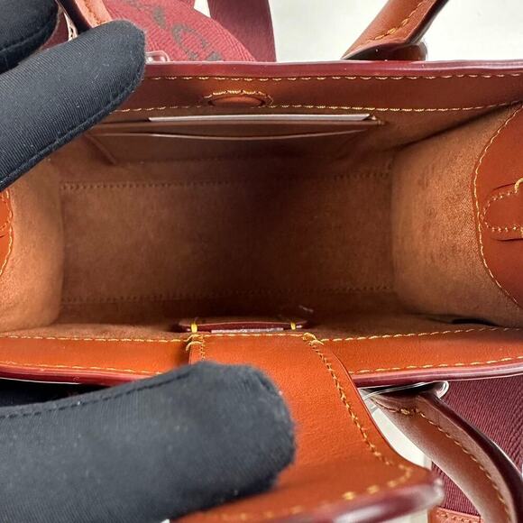 Coach Ace Tote Bag 17 In Signature Canvas IN Tan/Rust CT891 New - Picture 7 of 13